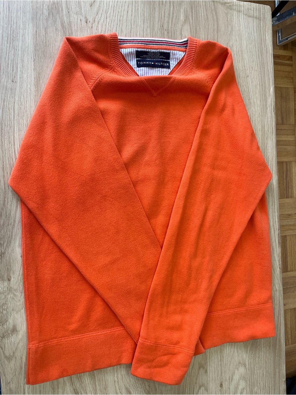 Tommy Hilfiger Orange Crewneck Sweater Fall/Halloween/Orange Shirt Day Special